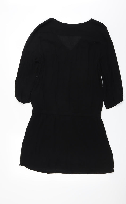 H&M Womens Black Shirt Dress Size 10