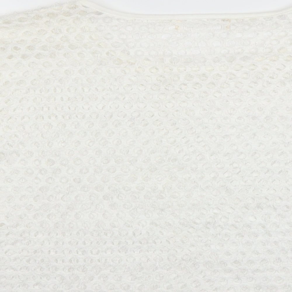Preworn Womens White Pullover Jumper Size M - CUT OUT DETAIL