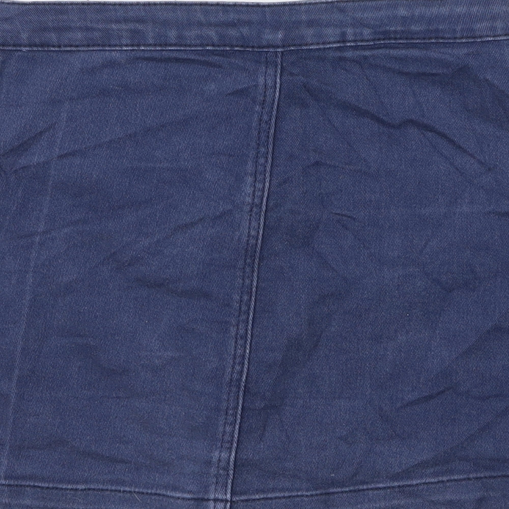 Boohoo Womens Blue  Denim A-Line Skirt Size 8