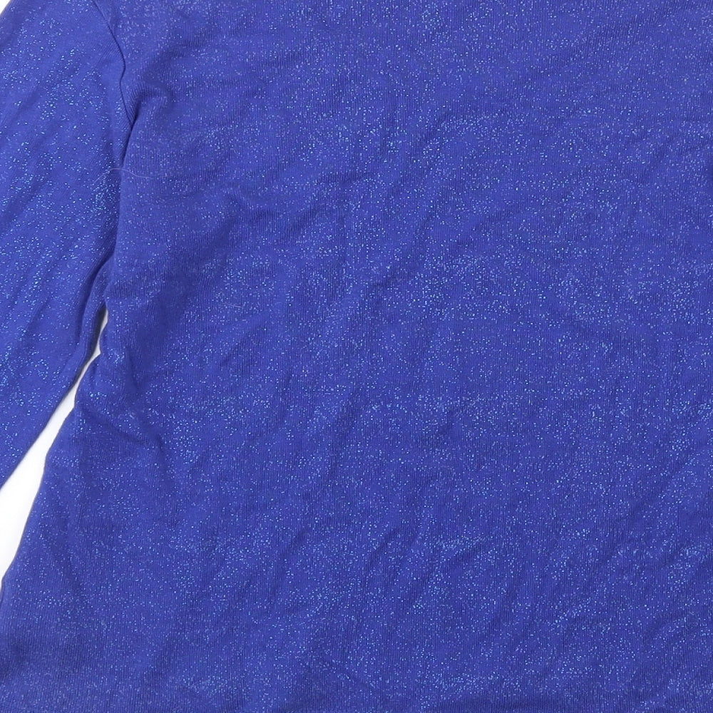 Preworn Womens Blue Knit Pullover Jumper Size 14 - Speckled
