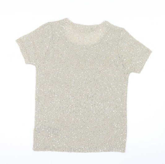 Marks and Spencer Womens Gold Basic T-Shirt Size 8