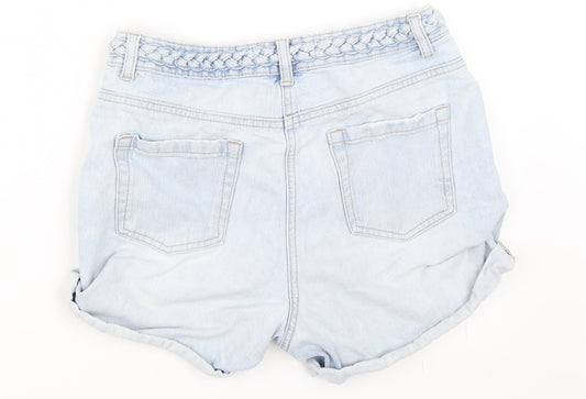 Papaya Womens Blue  Denim Hot Pants Shorts Size 8