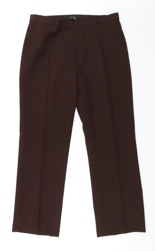 Womens UK Size 38 Preworn Regular Fit Brown Trousers