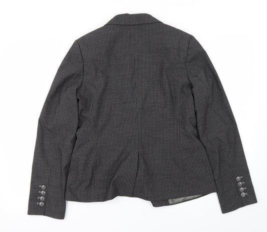 H&M Womens Grey Jacket Blazer Size 12