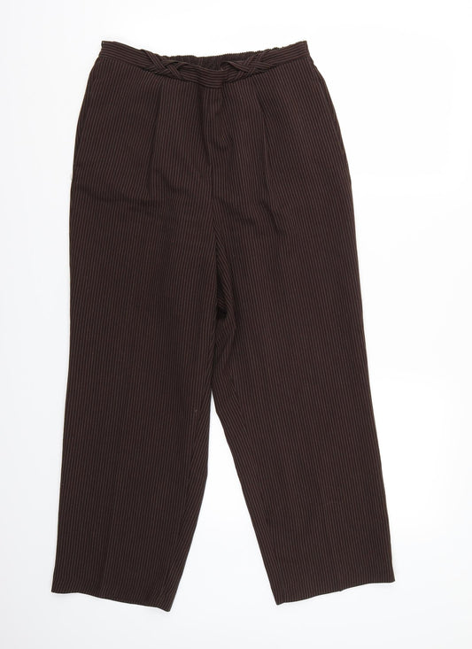 Womens UK Size 12 bm Collection Regular Fit Cropped Brown Trousers