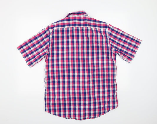 TAILORBYRD Mens Pink Check Button-Up Size L