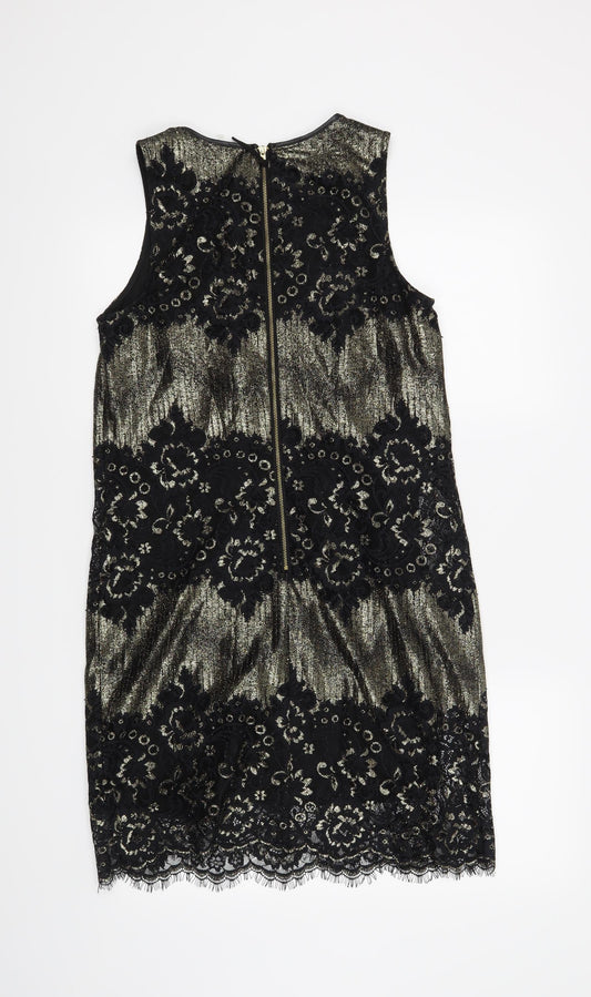 Oasis Womens Black Floral Shift Size 10