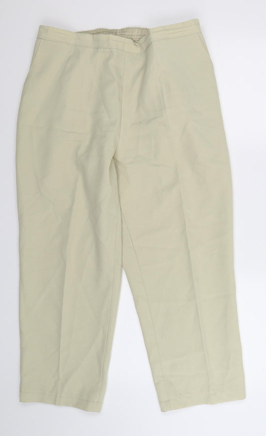 Womens UK Size 20 Preworn Regular Fit Beige Trousers
