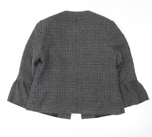 F&F Womens Black Check  Jacket Coat Size 14