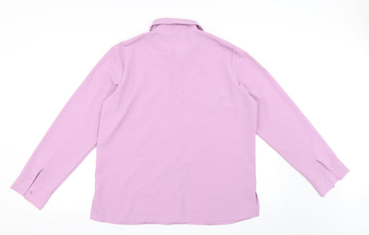EWM Womens Purple Basic Button-Up Size 16