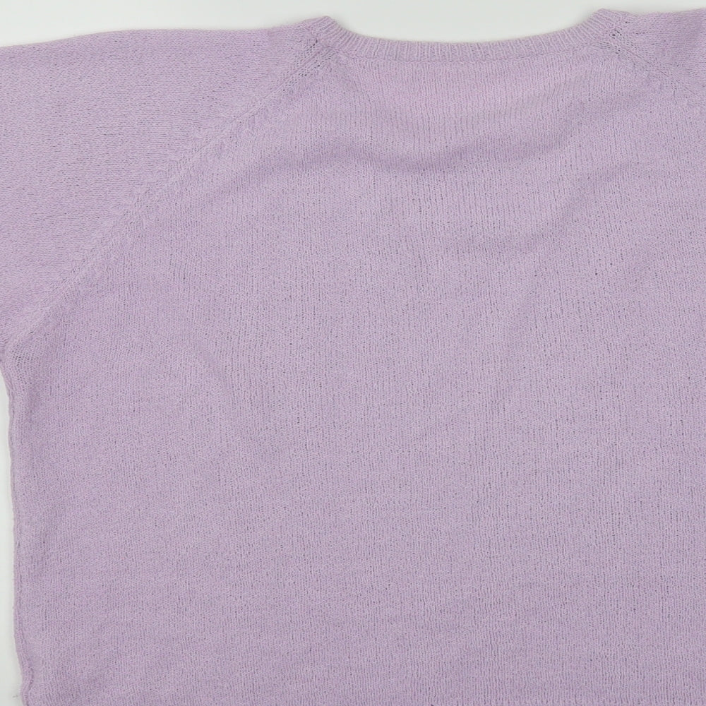 Womens UK Size S Preworn Purple Basic T-Shirt