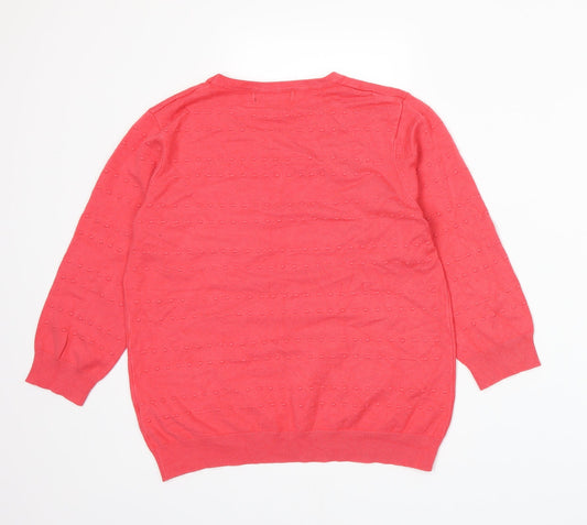 Mudflower Womens Pink Knit Pullover Jumper Size S