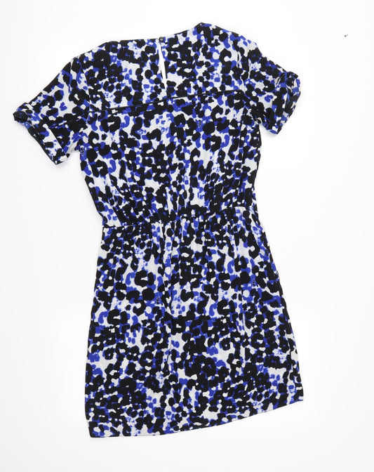 Luxe Womens Black Animal Print Fit & Flare Size 10