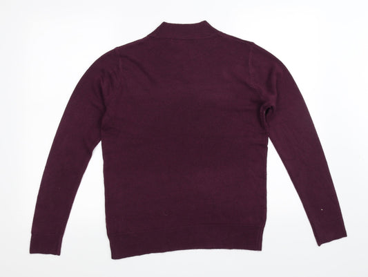 Vida Vi Womens Purple Henley Jumper Size S