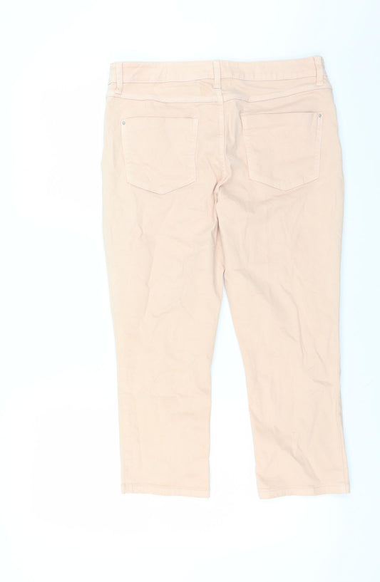 Womens UK Size 32 in Preworn Slim Fit Cropped Pink Jeans