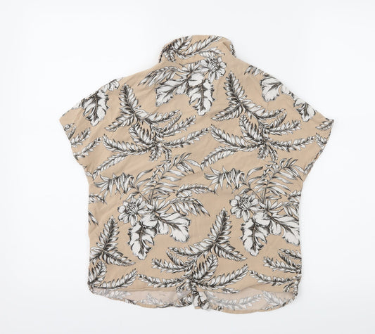 Primark Womens Beige Floral Basic Blouse Size 6