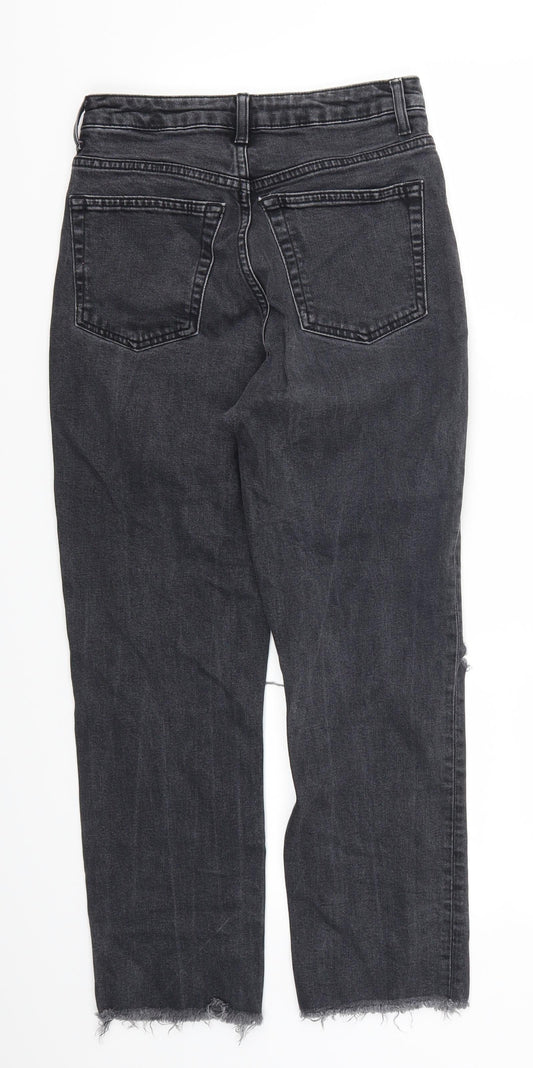 Topshop Womens Grey Denim Straight Jeans Size 26 in L24 in