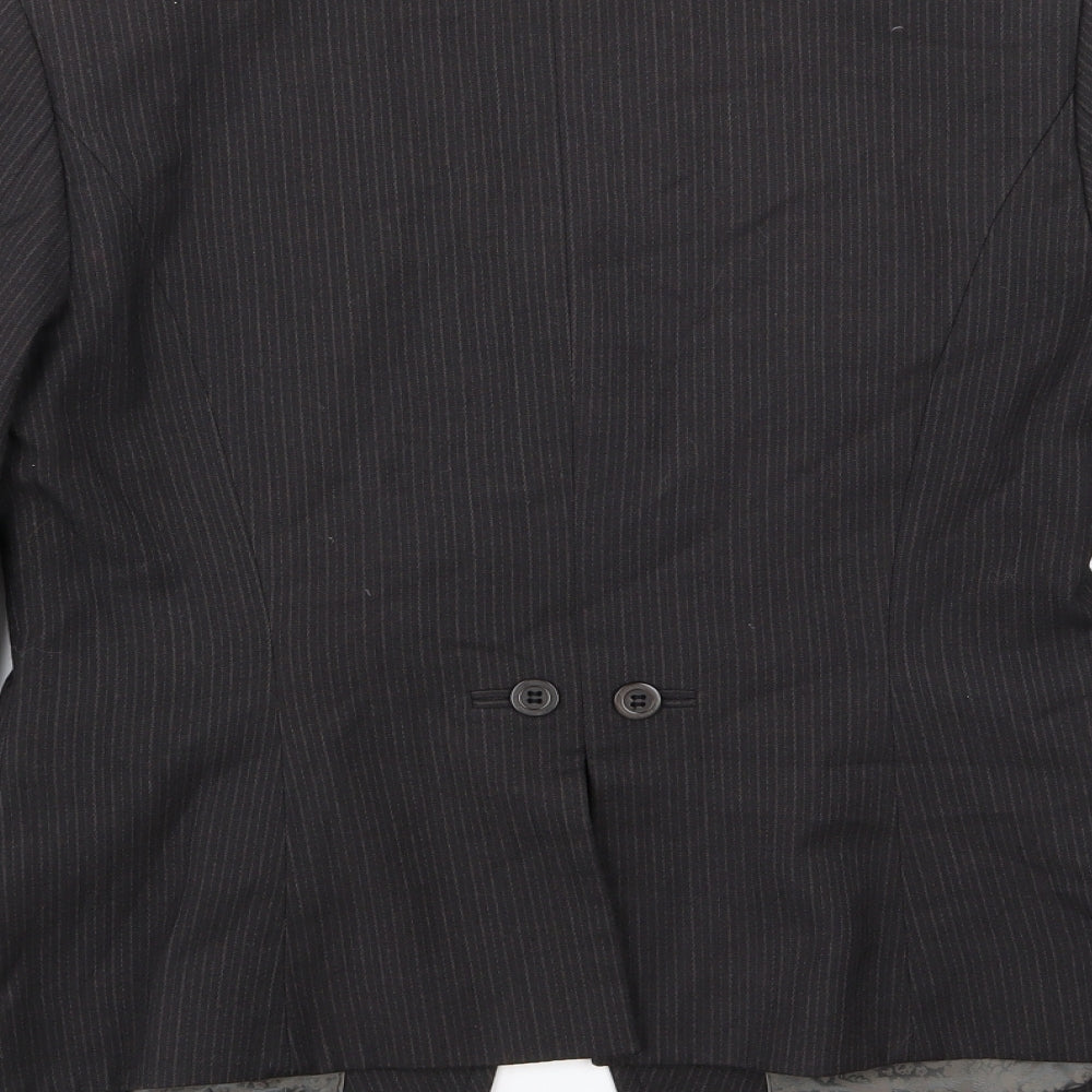 NEXT Womens Grey Striped Jacket Suit Jacket Size 12