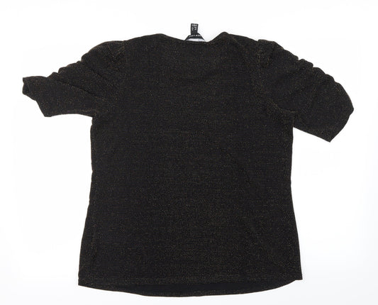 Womens UK Size 16 New Look Black Basic Blouse
