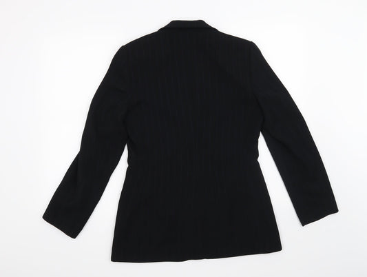 NEXT Womens Black Striped  Jacket Suit Jacket Size 8