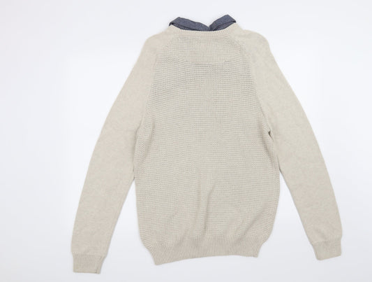 George Mens Beige Pullover Jumper Size M