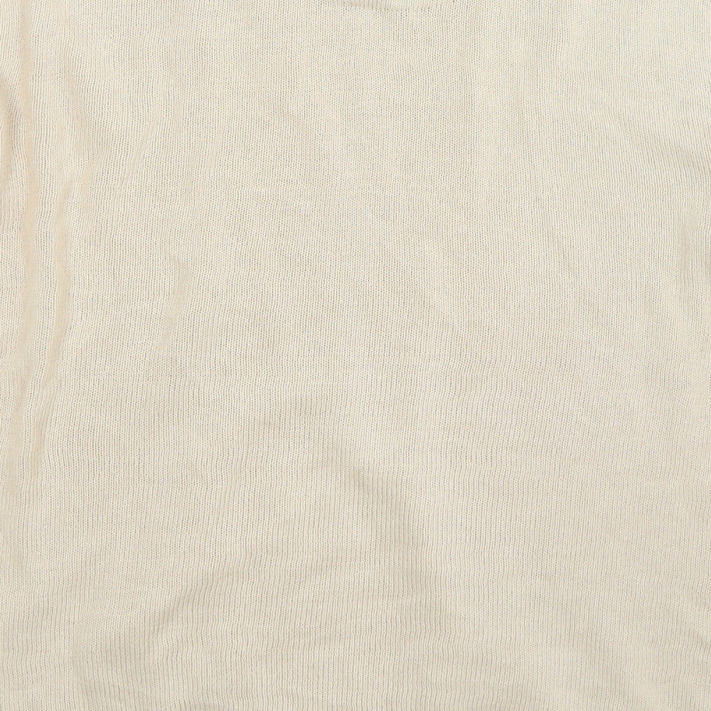 Easy Mens Beige Knit Pullover Jumper Size M