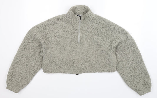 SheIn Womens Grey Fleece Jacket Size S