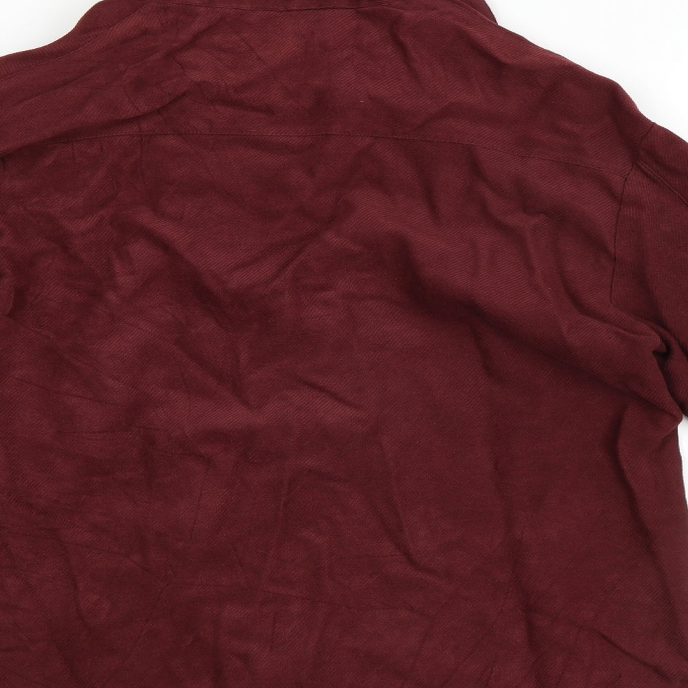 Mens UK Size M JFW Red Button-Up Long Sleeve Casual Shirt