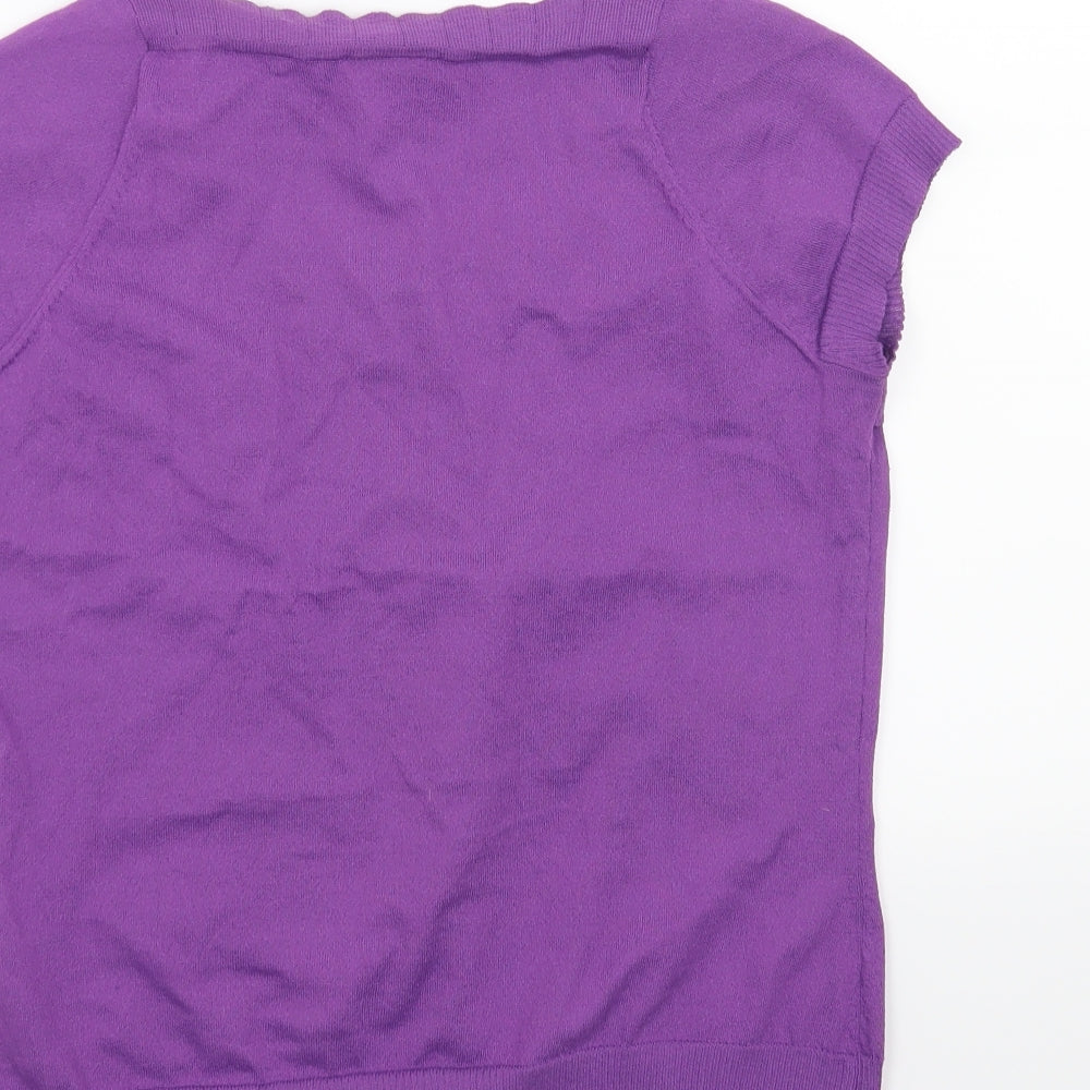 Womens UK Size 14 Minuet Purple Basic T-Shirt