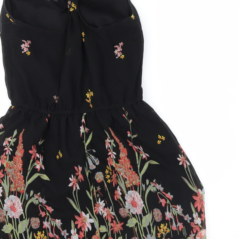 American Rag Cie Womens Black Floral Tank Dress Size S