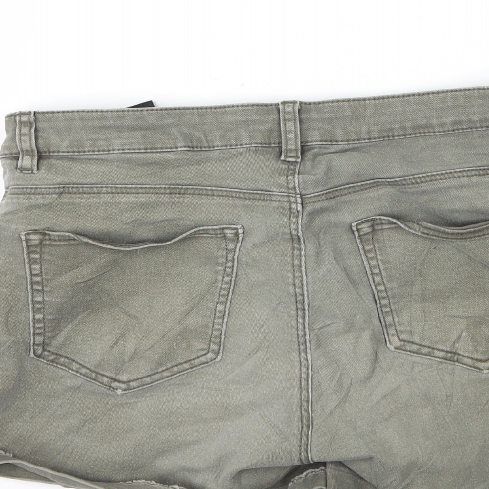H&M Womens Grey Denim Hot Pants Shorts Size 8