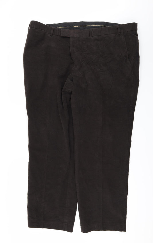 Womens UK Size 46 Brook Taverner Regular Fit Brown Trousers