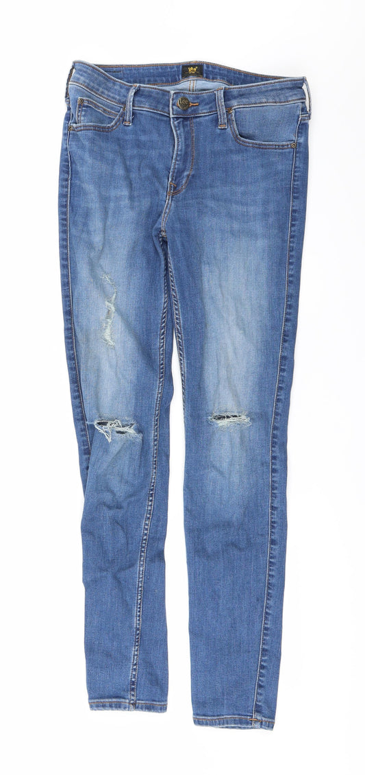 Womens UK Size S Lee Regular Fit Skinny Blue Jeans