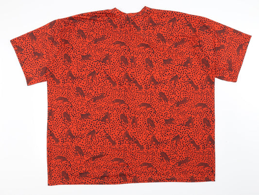 ASOS Womens Red Animal Print Slip Dress Size 10 - Relaxed