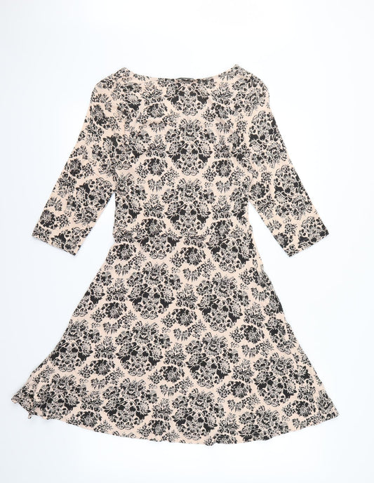 Primark Womens Beige Geometric Fit & Flare Size 12