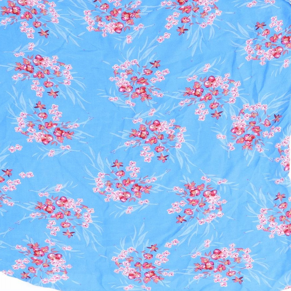 Primark Womens Blue Floral Basic Blouse Size 14