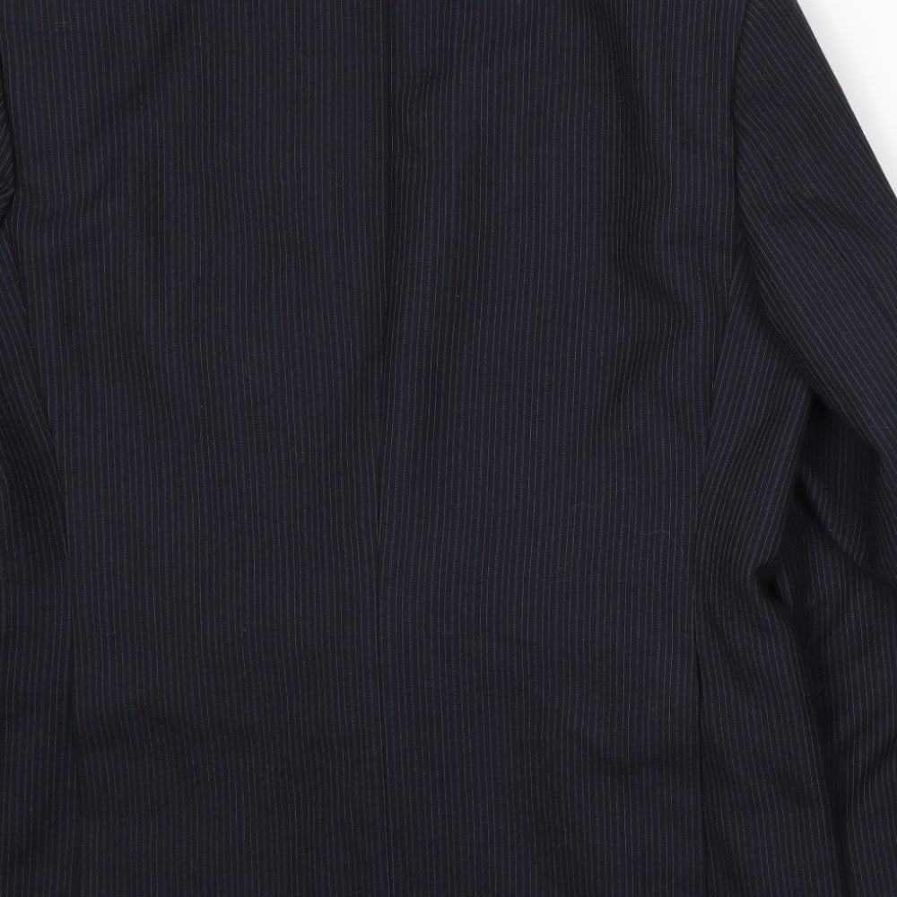 Club Member Mens Blue Striped Jacket Suit Jacket Size XL