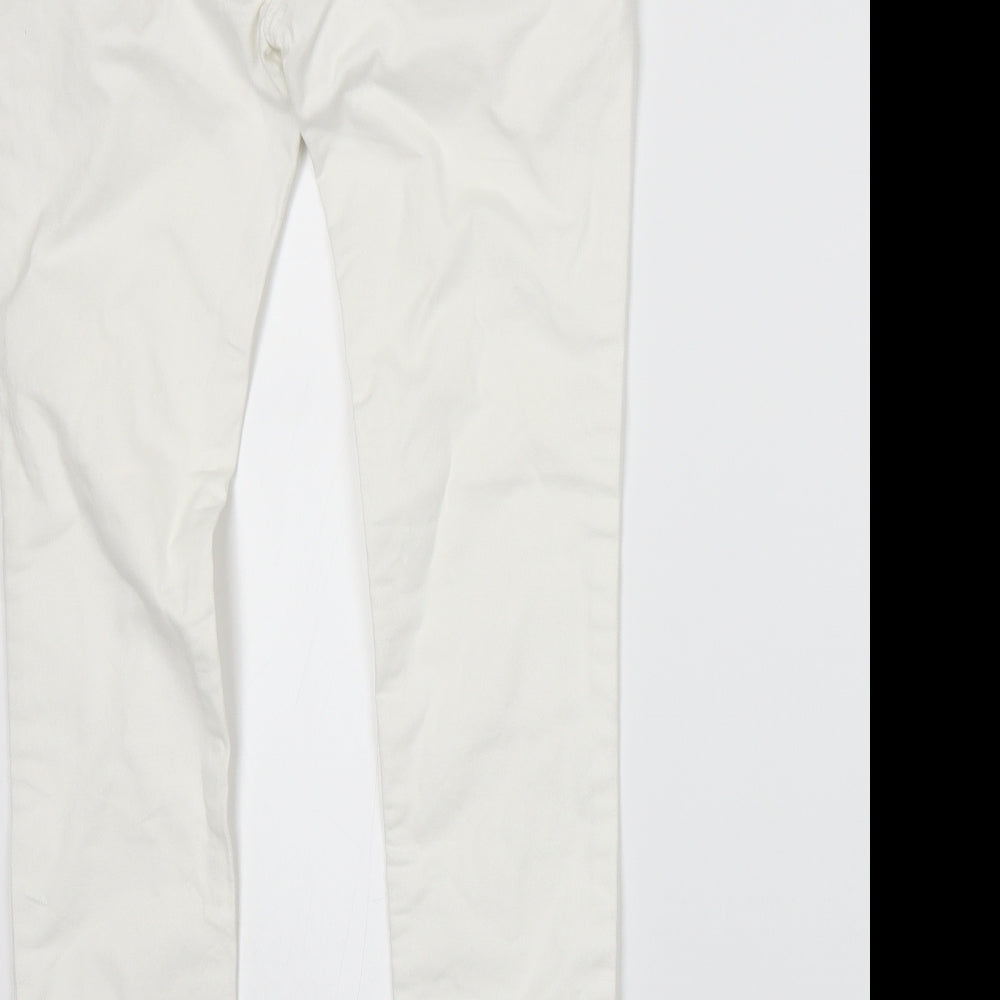 Womens UK Size 4 Johnnie B Regular Fit Skinny White Jeans
