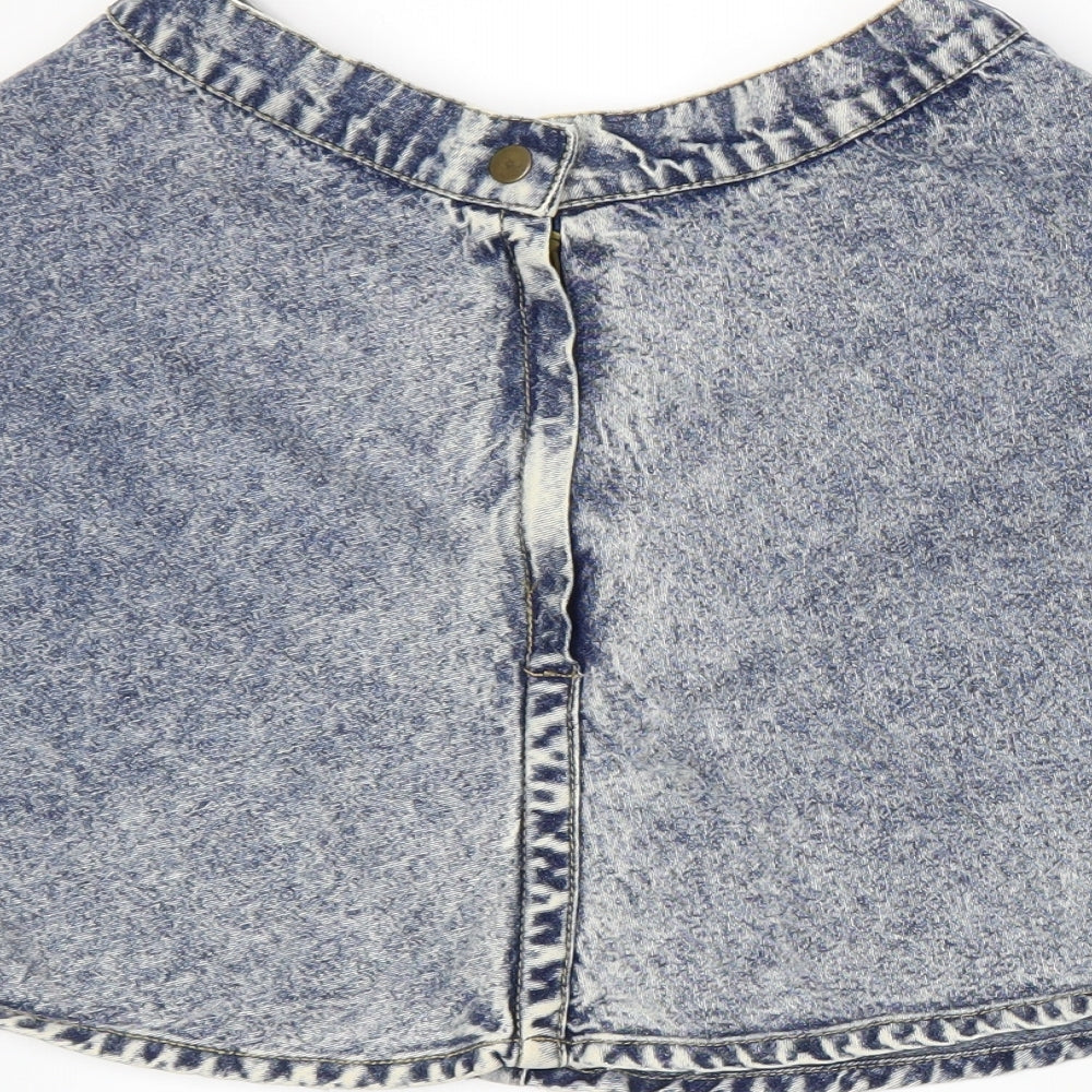 Rock & Revolution Womens Blue Denim A-Line Skirt Size 8