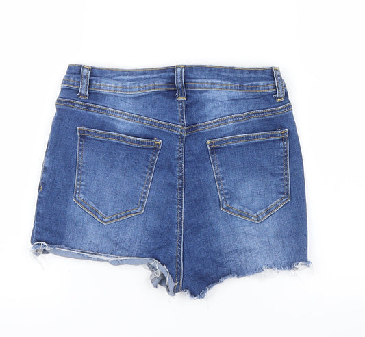 SheIn Womens Blue  Denim Hot Pants Shorts Size S - Ripped