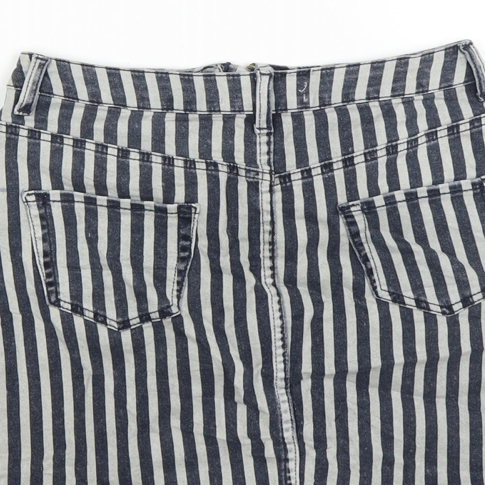 Primark Womens Blue Striped Mini Skirt Size 6