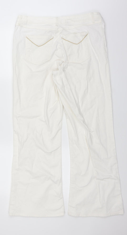 Womens UK Size 34 in John Lewis Regular Fit Bootcut White Jeans