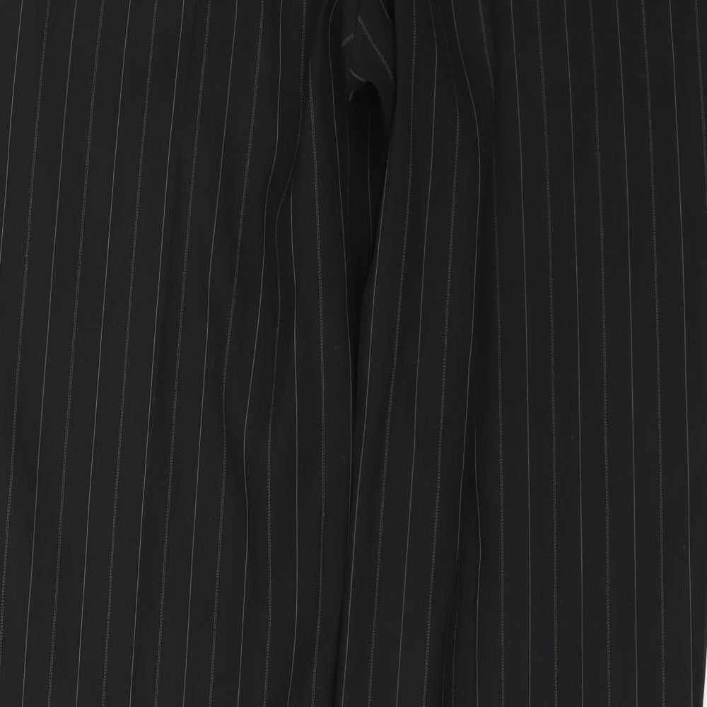Mens UK Size 30 in CHARLON GREY Regular Fit Black Trousers