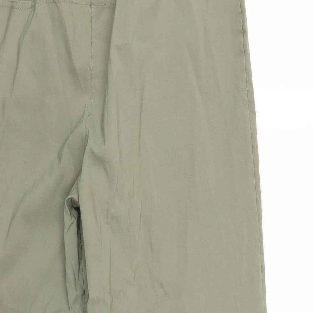 Womens UK Size L Preworn Regular Fit Cropped Green Trousers