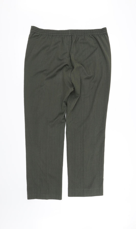 Womens UK Size 14 Marks and Spencer Regular Fit Green Trousers