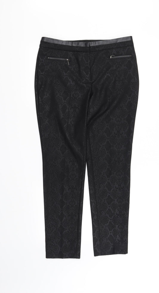 Womens UK Size 8 Preworn Regular Fit Black Trousers