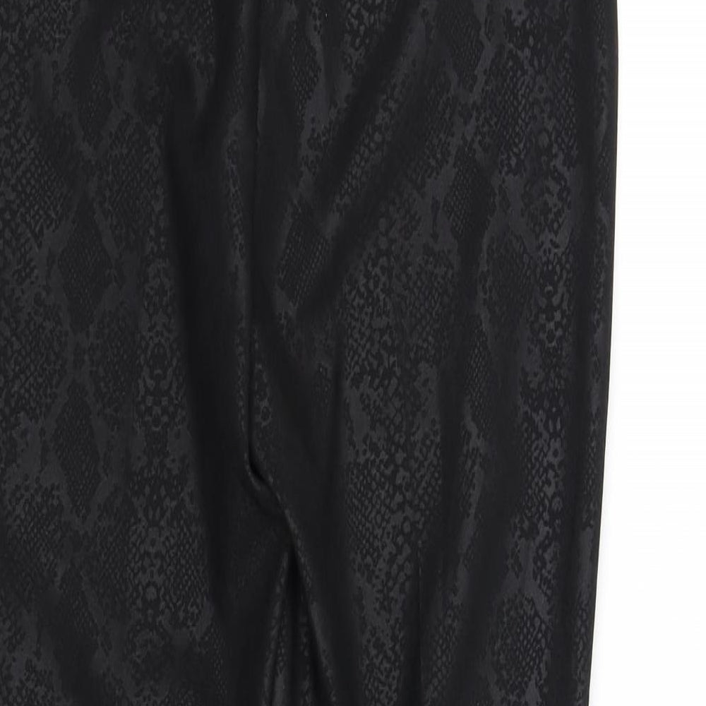 Womens UK Size 8 Preworn Regular Fit Black Trousers