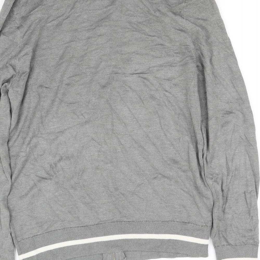 River Island Mens Grey Cardigan Jumper Size S