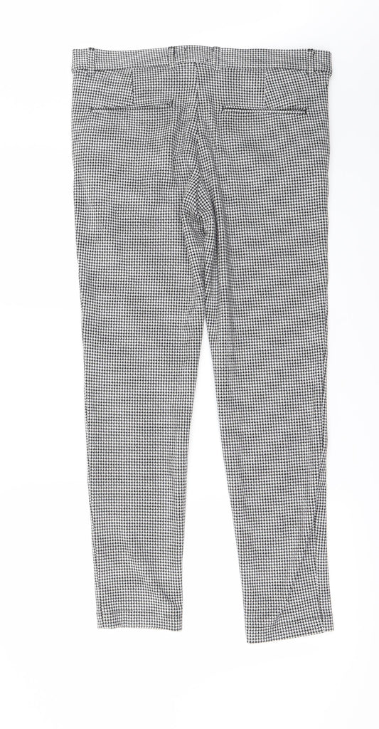 River Island Womens White Check Trousers Size 32 in L28 in