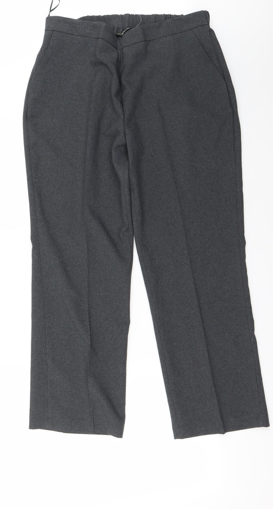 Womens UK Size 14 Preworn Regular Fit Grey Trousers